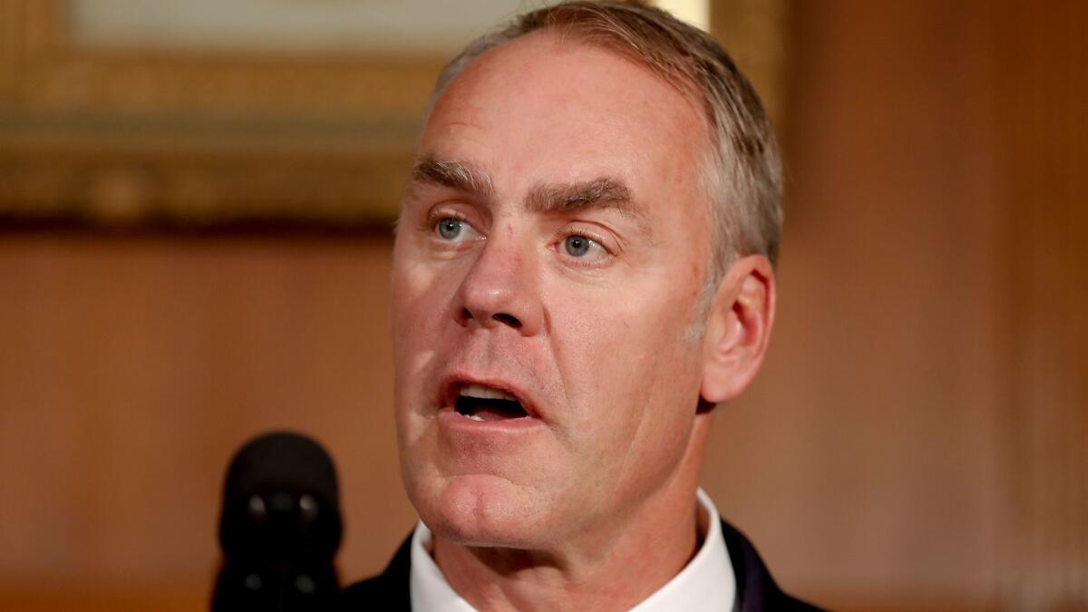 Interior Secretary Ryan Zinke