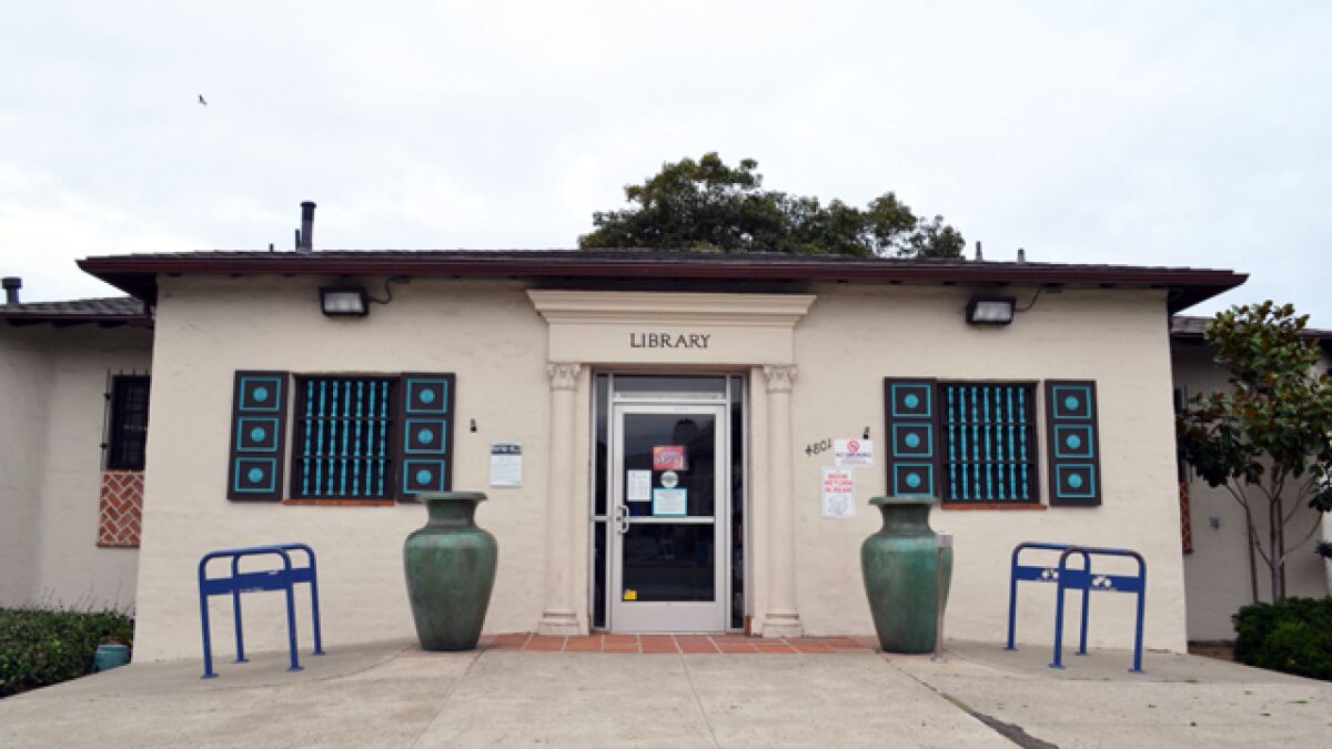 The Ocean Beach Library, pictured in 2019, closed because of the pandemic and likely will remain so through the summer.