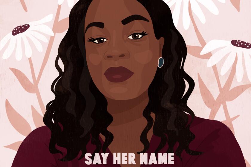 A piece of art features Breonna Taylor with the text 'Say Her Name'