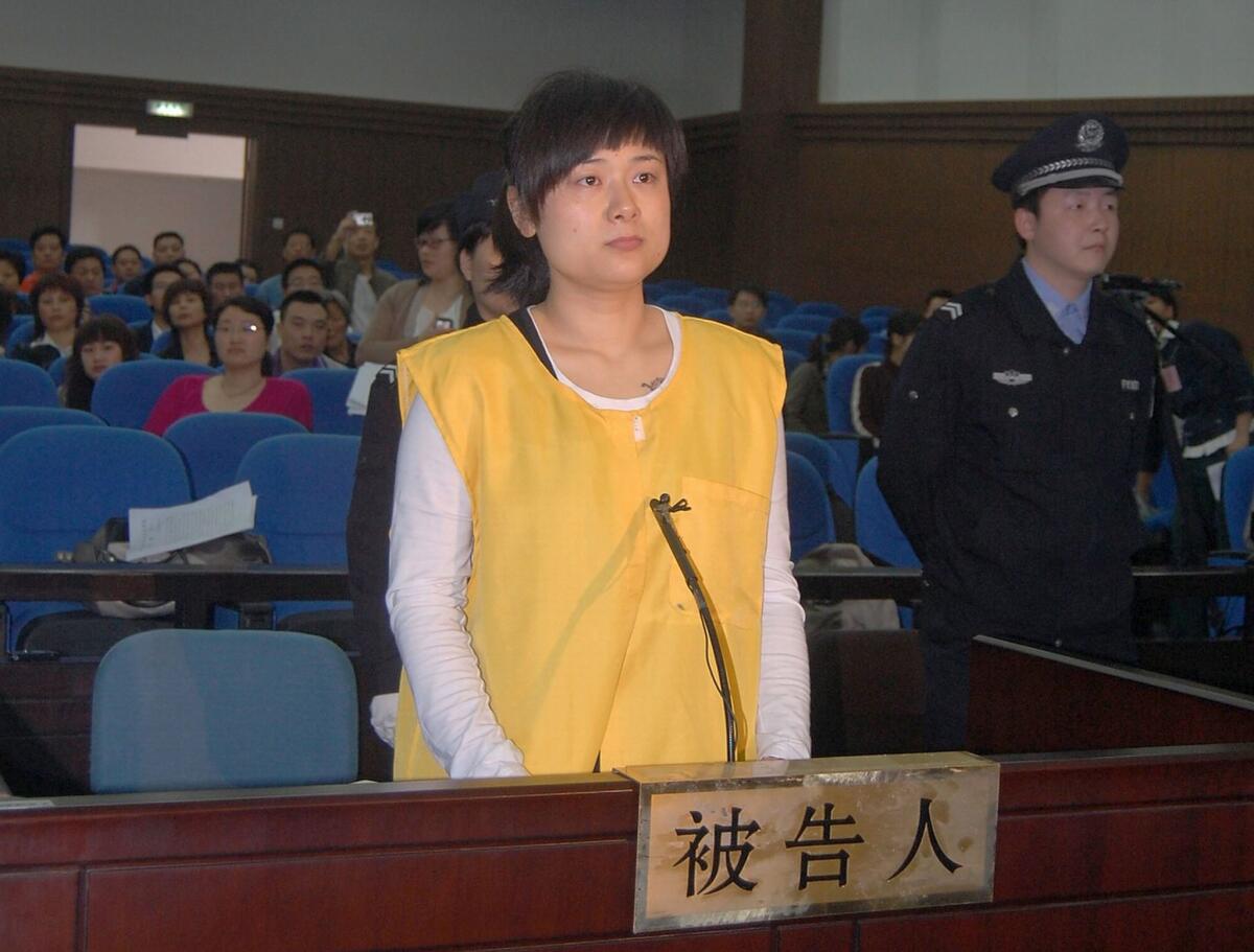 Wu Ying stands trial in April 2011 on charges of financial fraud. She was sentenced to death but won a reprieve.
