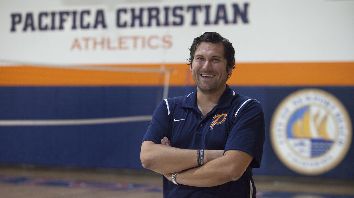 Brandon Gonzalez, the girls' soccer coach at Pacifica Christian Orange County, coached the Tritons to a 7-0 victory over Brethren Christian on Thursday.