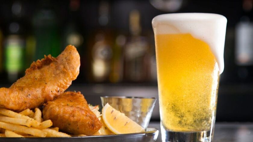 Image result for fish and chips and beer