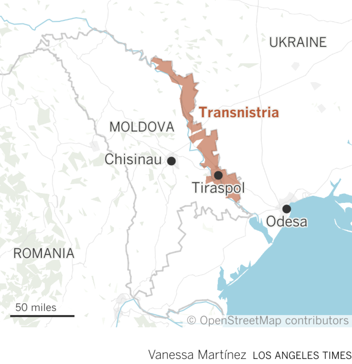 Map highlights Transnistria, located along Moldova's eastern border with Ukraine.