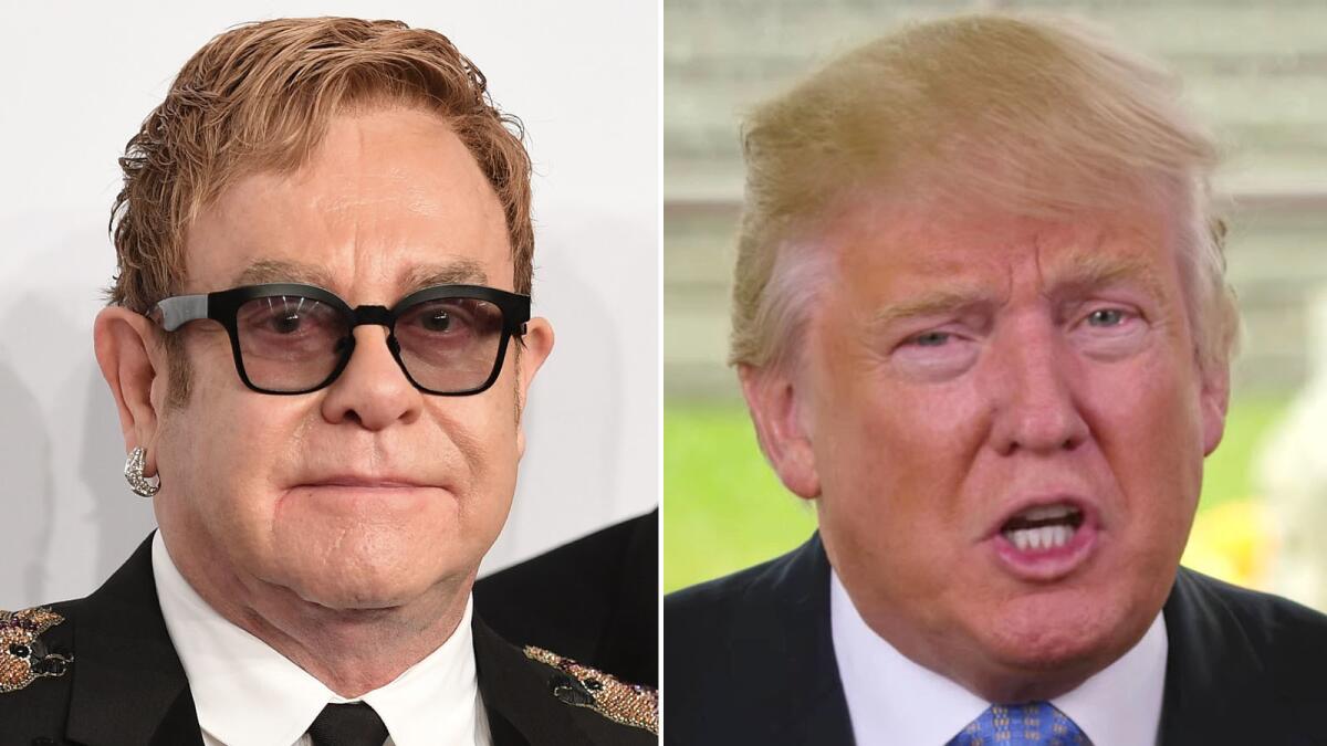 Nope, Elton John and Donald Trump won't be hanging out together in Washington, D.C., on Jan. 20.