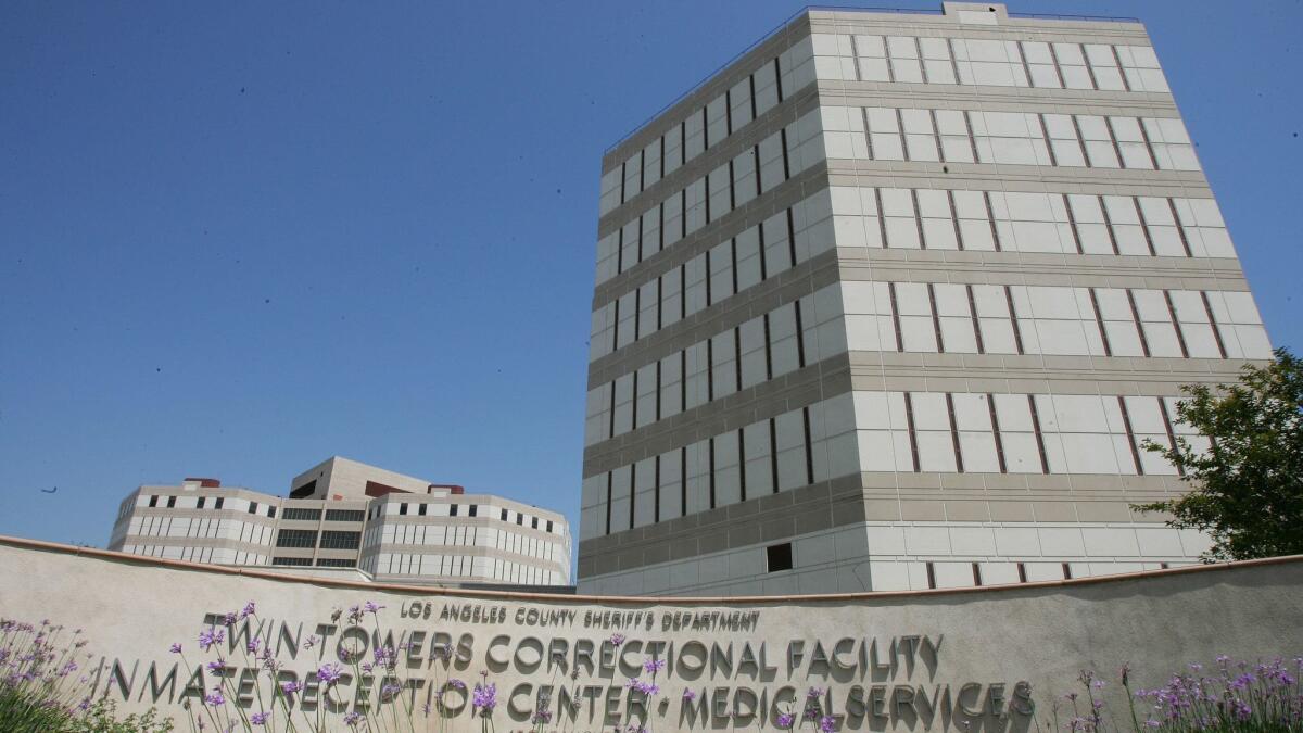 The Twin Towers Correctional Facility in downtown Los Angeles.