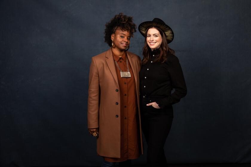 PARK CITY, UTAH - JANUARY 27: Director Dee Rees and Anne Hathaway of “The Last Thing He Wanted,” photographed in the L.A. Times Studio at the Sundance Film Festival on Monday, Jan. 27, 2020 in Park City, Utah. (Jay L. Clendenin / Los Angeles Times)