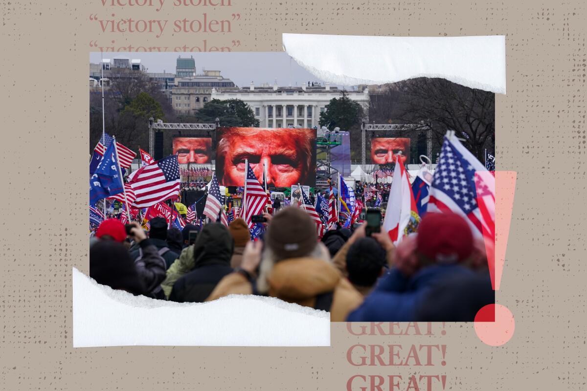 Trump's image appears on oversize screens at Jan. 6 Washington rally