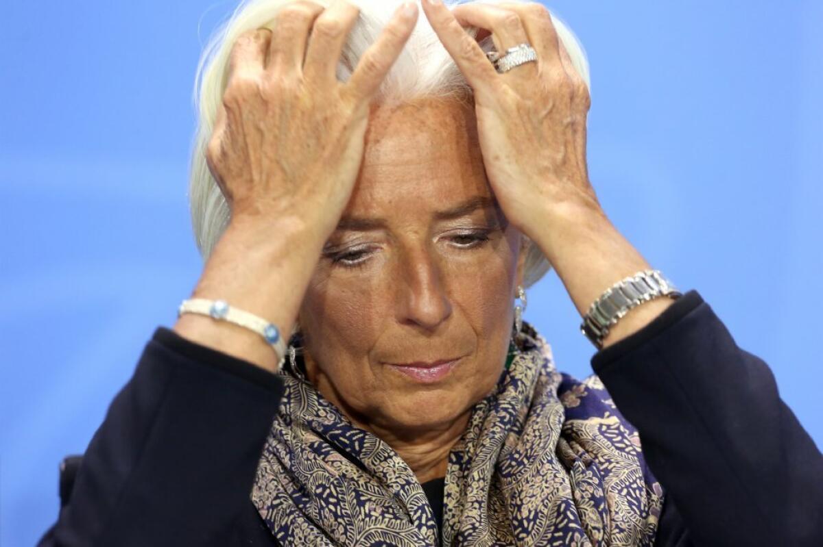 Managing Director of the International Monetary Fund (IMF) Christine Lagarde at a news conference in the German federal Chancellery. Lagarde was one of three notable speakers to back out of graduation speeches in the U.S. this year after activist backlash.