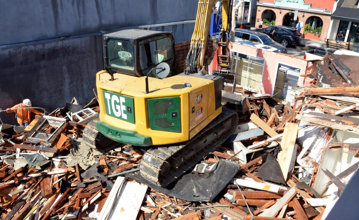 The cottage/retail store at 224 Marine Ave., built in 1936, is reduced to rubble.