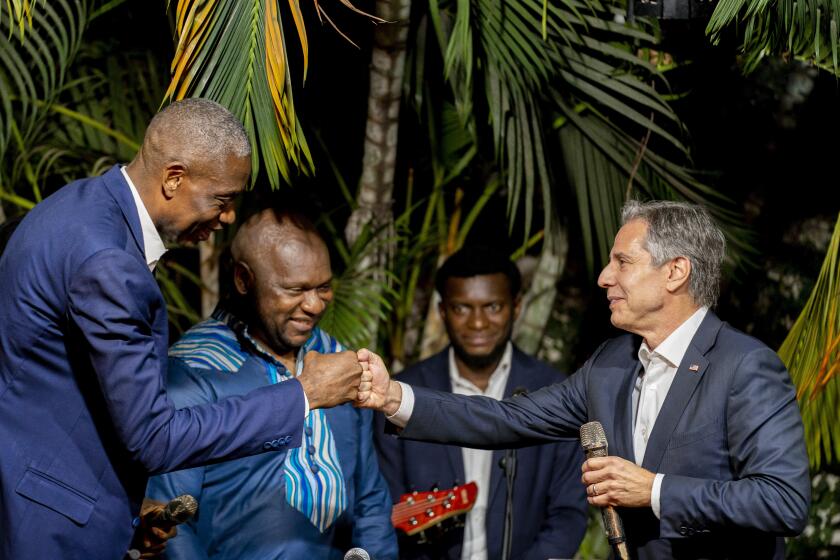 Secretary of State Antony Blinken in Kinshasa, Congo, Tuesday, Aug. 9, 2022.