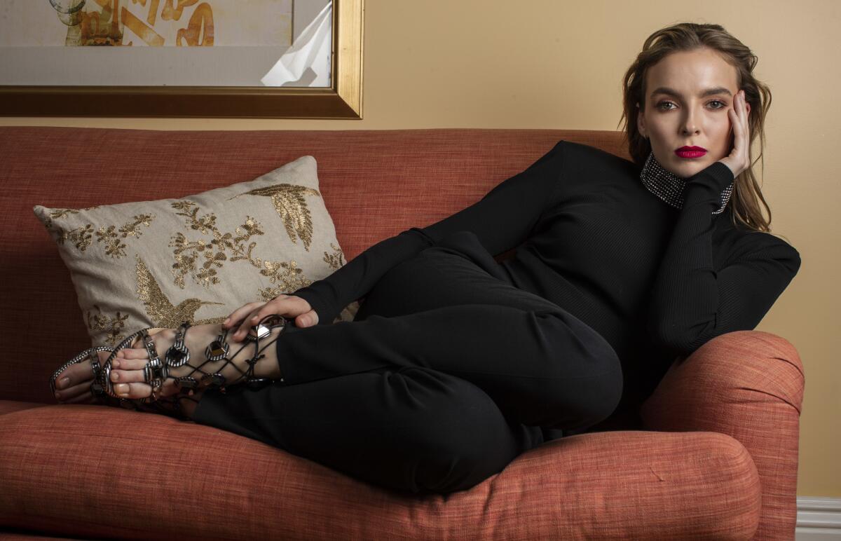 Actress Jodie Comer, who plays the sociopathic assassin trying to hunt down British intelligence agent Eve Polastri (Sandra Oh) in the BBC America drama "Killing Eve."