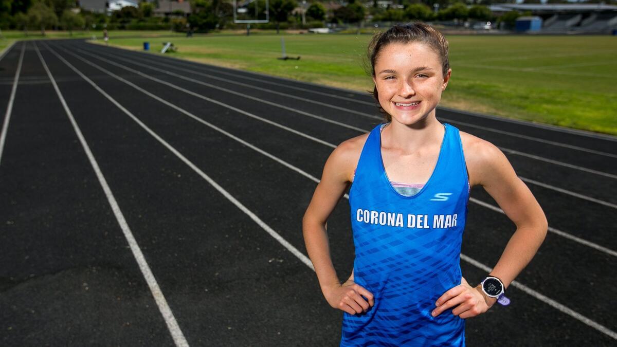 Corona del Mar's Annabelle Boudreau won the Division 3 freshman race at the Laguna Hills Invitational on Sept. 9. Her time of 18:30 ranked third among all female runners at the meet.
