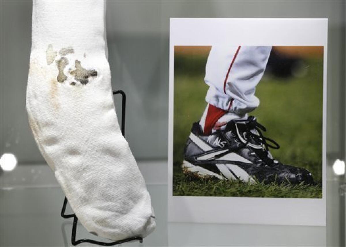 Schilling's bloody sock from World Series goes for $92,613