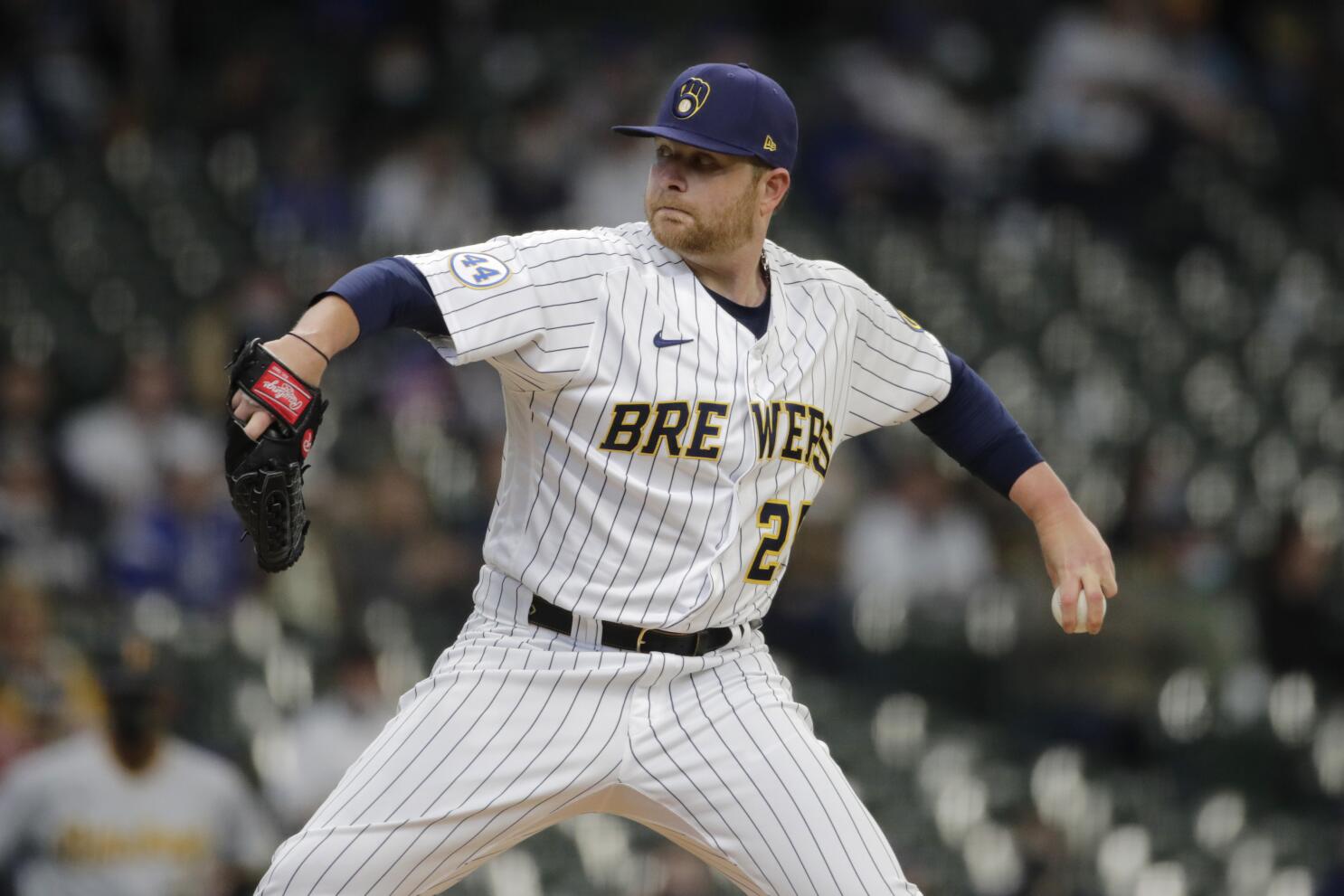 April 17, 2021: Milwaukee Brewers center fielder Jackie Bradley Jr