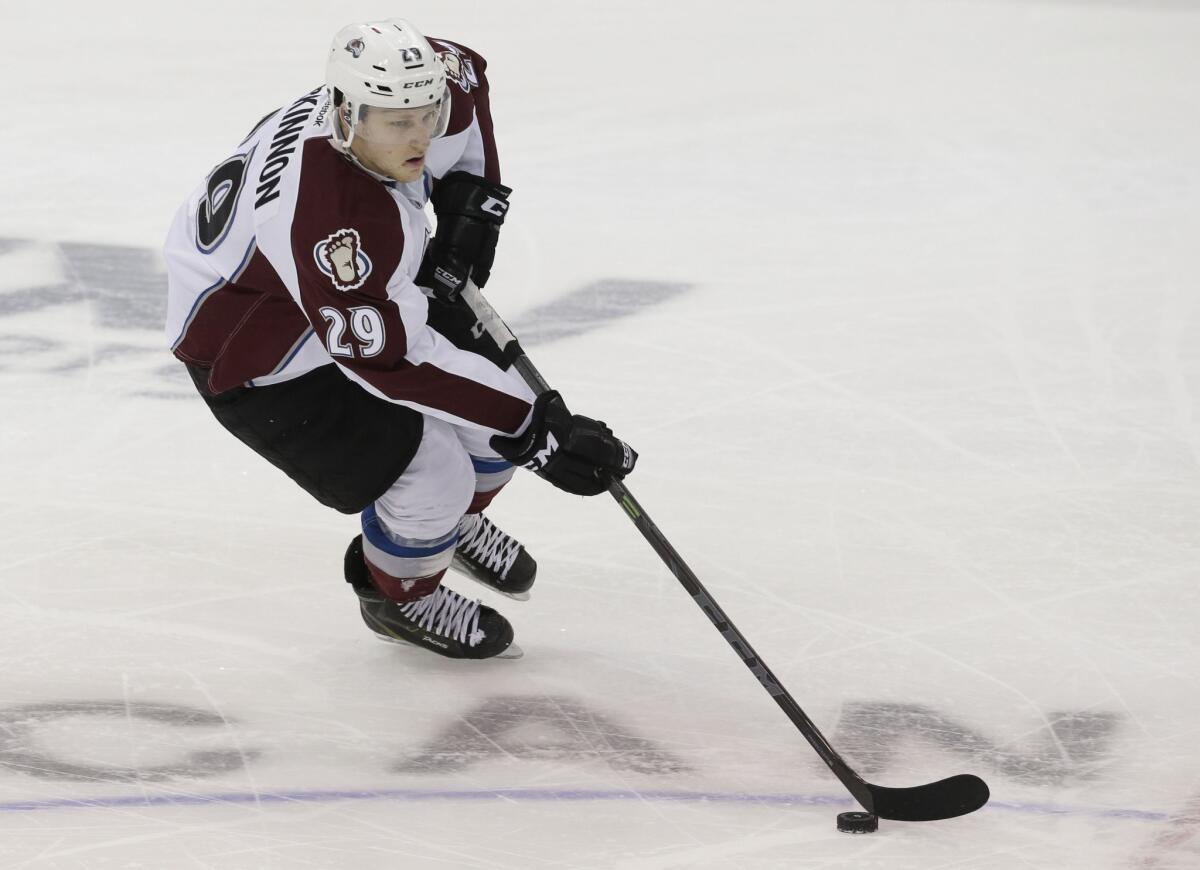 Colorado will be without talented center Nathan MacKinnon against the Kings. He is out with a fractured foot.