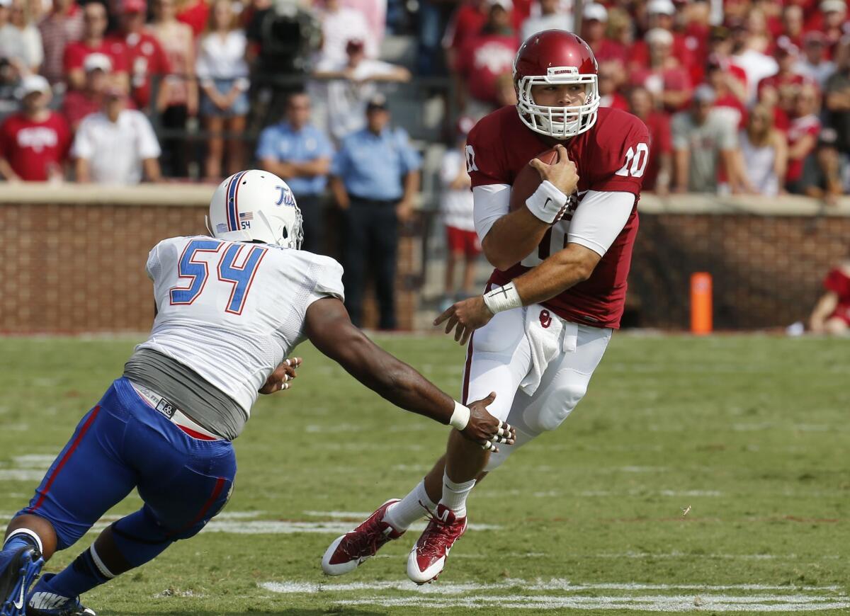 Oklahoma quarterback Blake Bell had a big game in the Sooners' victory over Tulsa on Saturday.