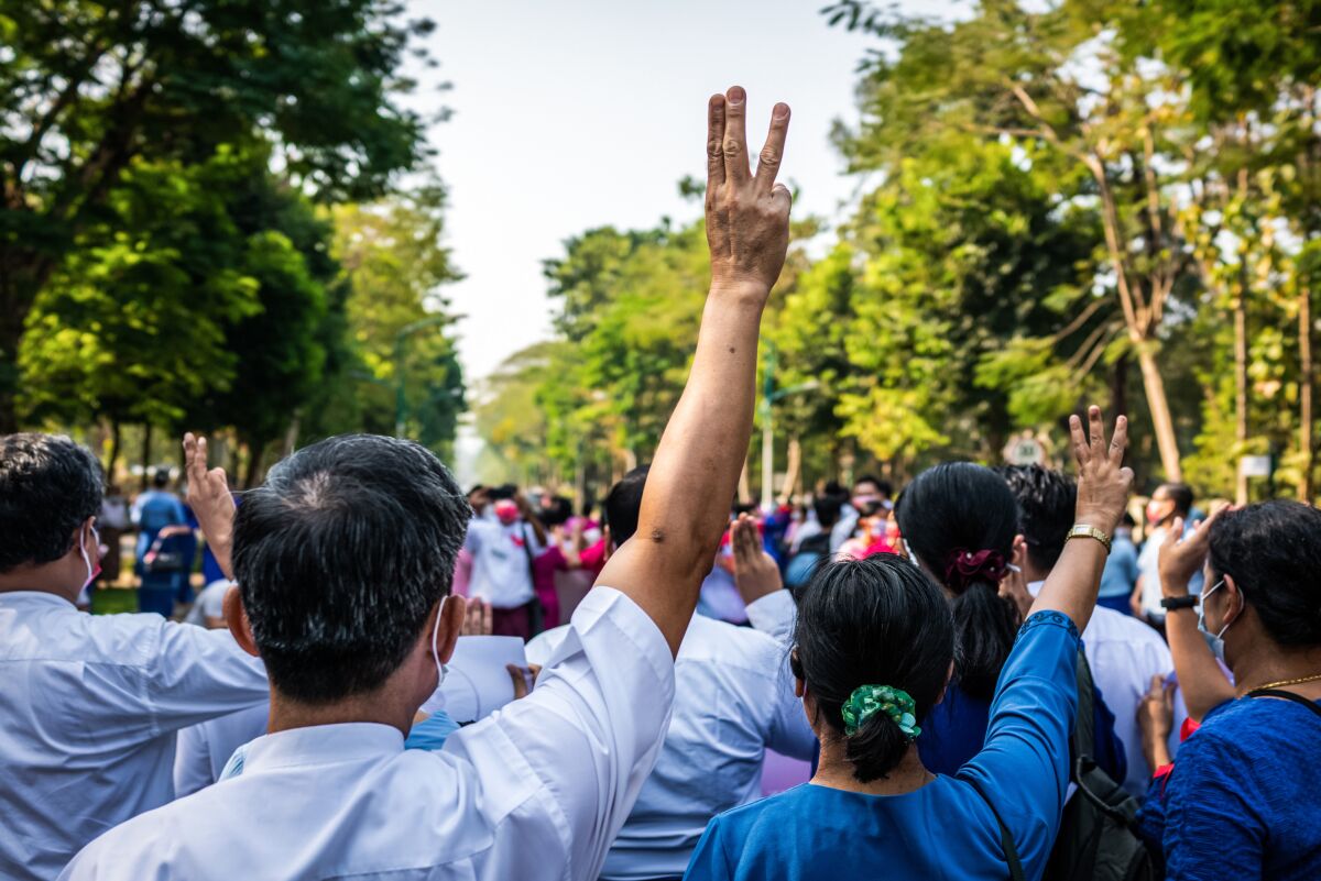 A protest in Myanmar