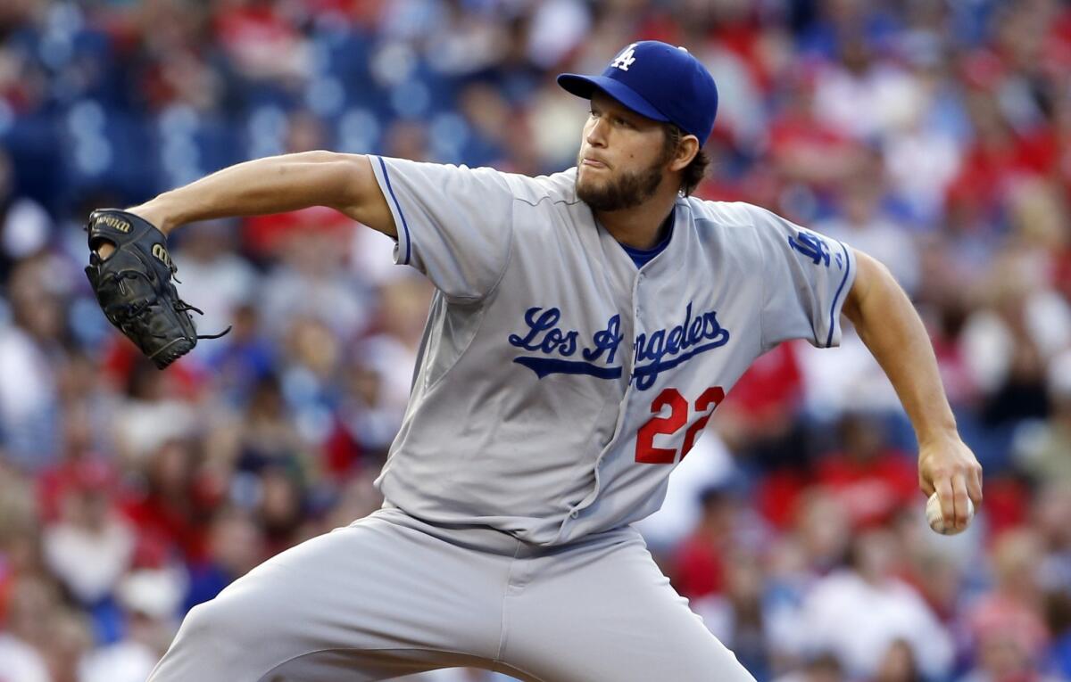 Dodgers ace Clayton Keshaw held the Phillies scoreless over six innings while only giving up two hits and striking out nine.