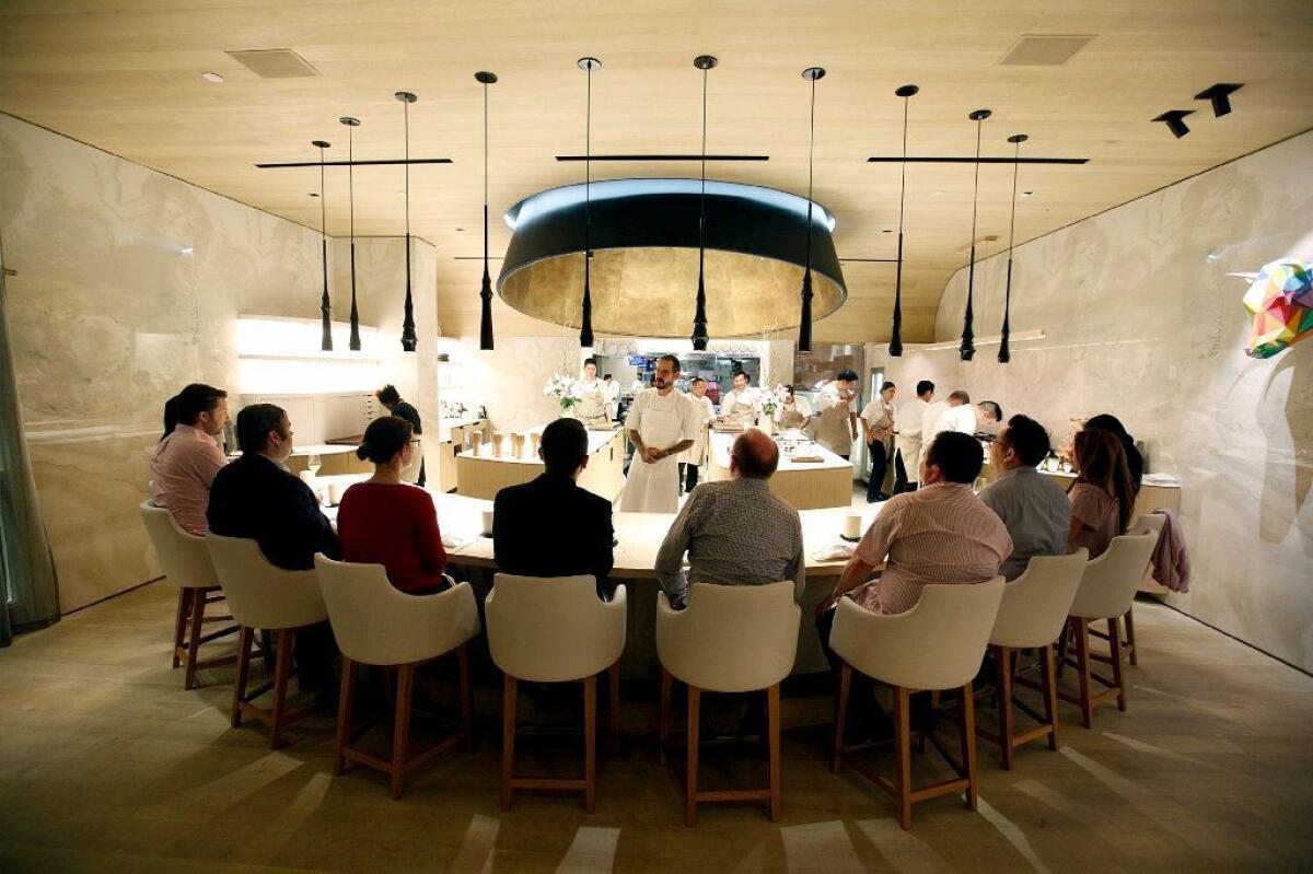 Chef Aitor Zabala welcomes diners to Somni, the new fine-dining restaurant tucked into the SLS hotel.