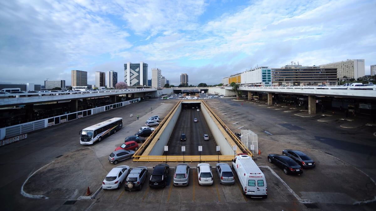 Brasilia's normally busy bus terminal is left empty Friday by a general strike called by unions opposing austerity reforms proposed by the federal government.