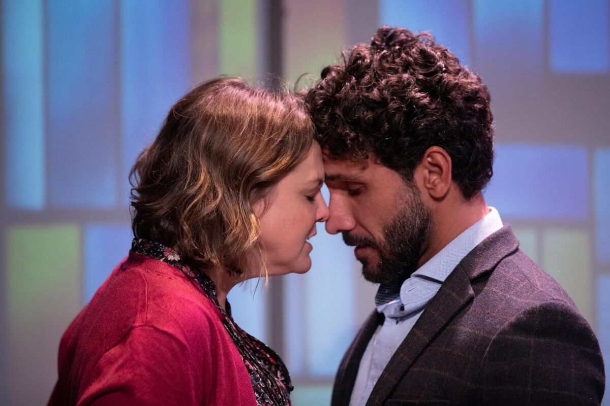 Larisa Oleynik and Iman Nazemzadeh costar in ”Miss Lilly Gets Boned” at Rogue Machine Theatre.