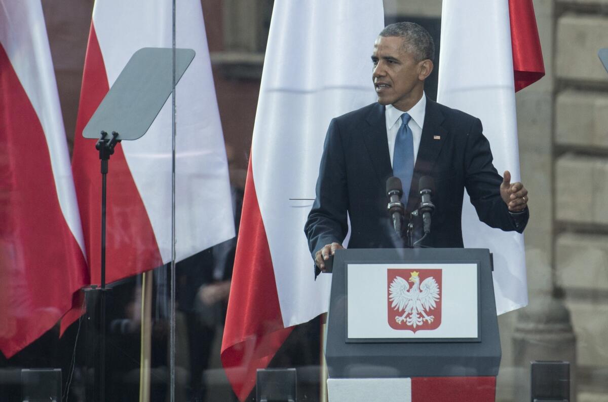 President Obama in Warsaw.