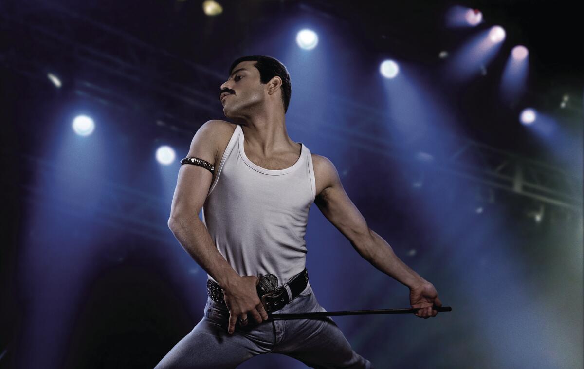 Rami Malek as Freddie Mercury in "Bohemian Rhapsody." Where does it rank among the movies nominated in the past five years?