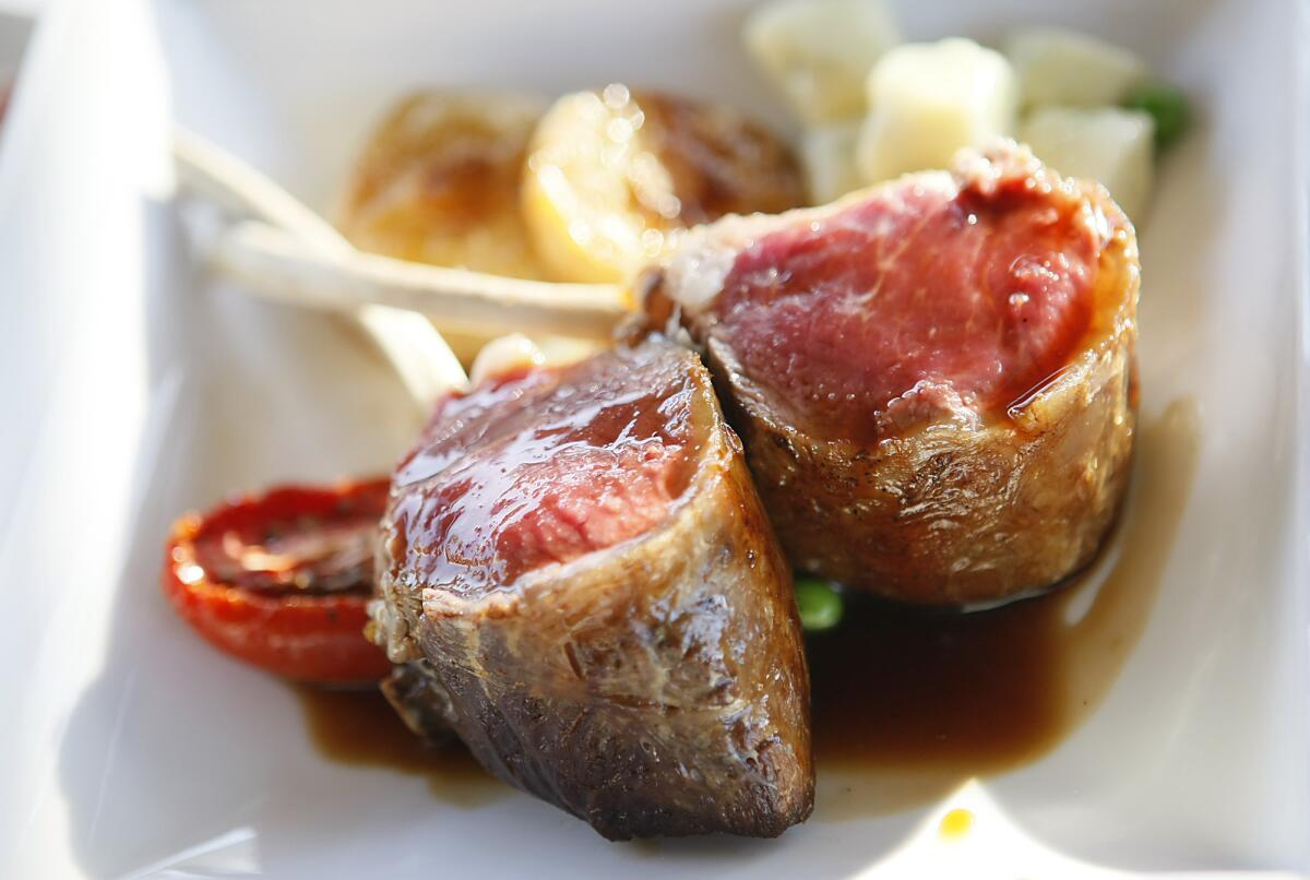 Rack of lamb at Michael's in Long Beach.