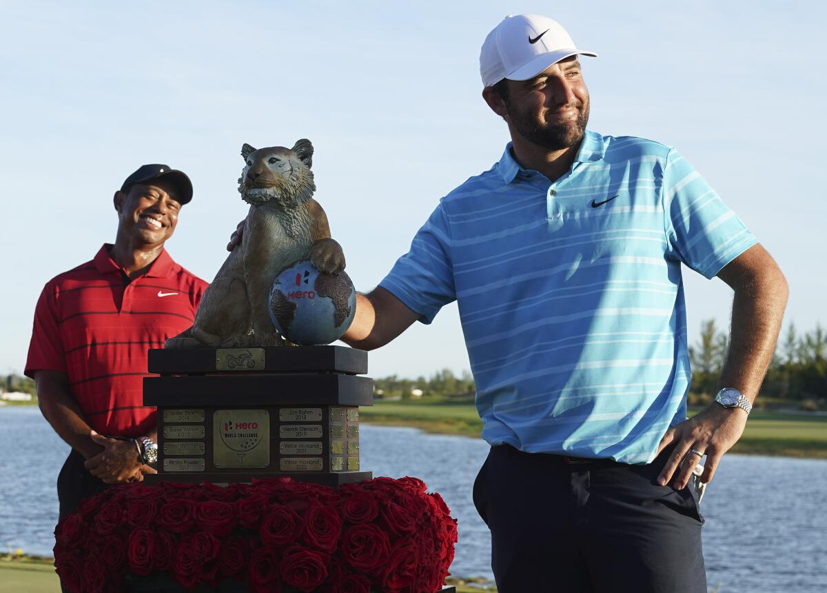 Scheffler makes it look easy for 3-shot victory in the Bahamas. Tiger Woods  finishes 18th