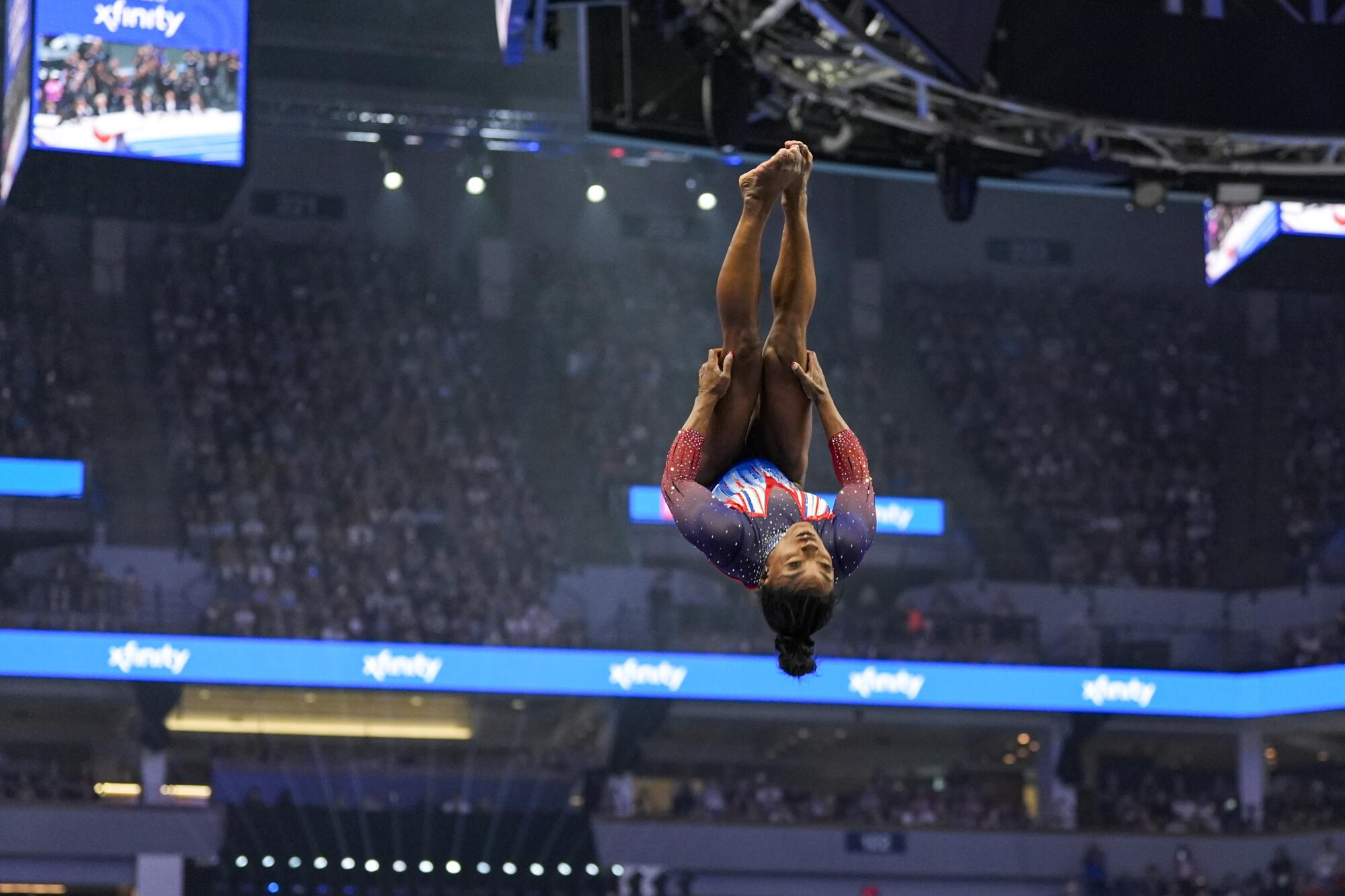 Simone Biles competes on the vault at the United States Gymnastics Olympic Trials.
