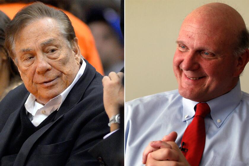 Clippers owner Donald Sterling, left, met Monday with Steve Ballmer, who has offered $2 billion to buy the Clippers.