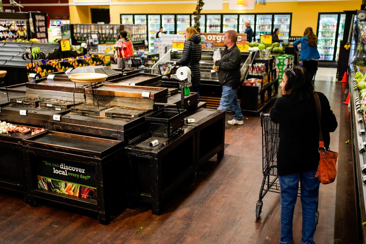 A Ralphs supermarket with empty shelves