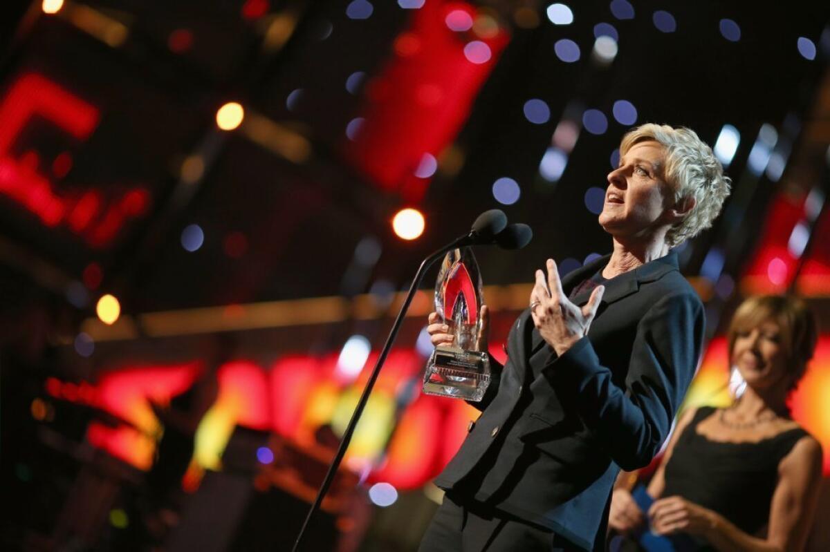 Ellen DeGeneres accepts her 14th win at the People's Choice Awards, this time for favorite daytime TV host.