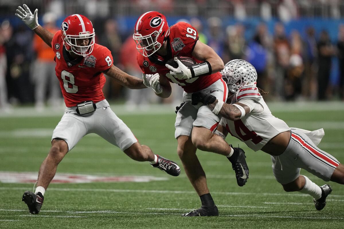 Georgia's 2-TE set uncertain for national title game vs. TCU - The San  Diego Union-Tribune