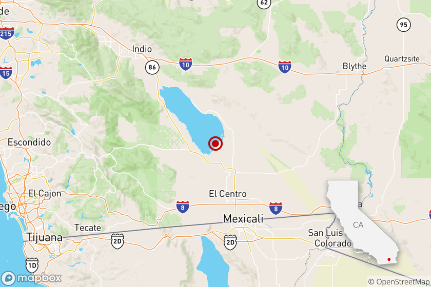 A magnitude 3.1 earthquake strikes near Brawley, Calif.