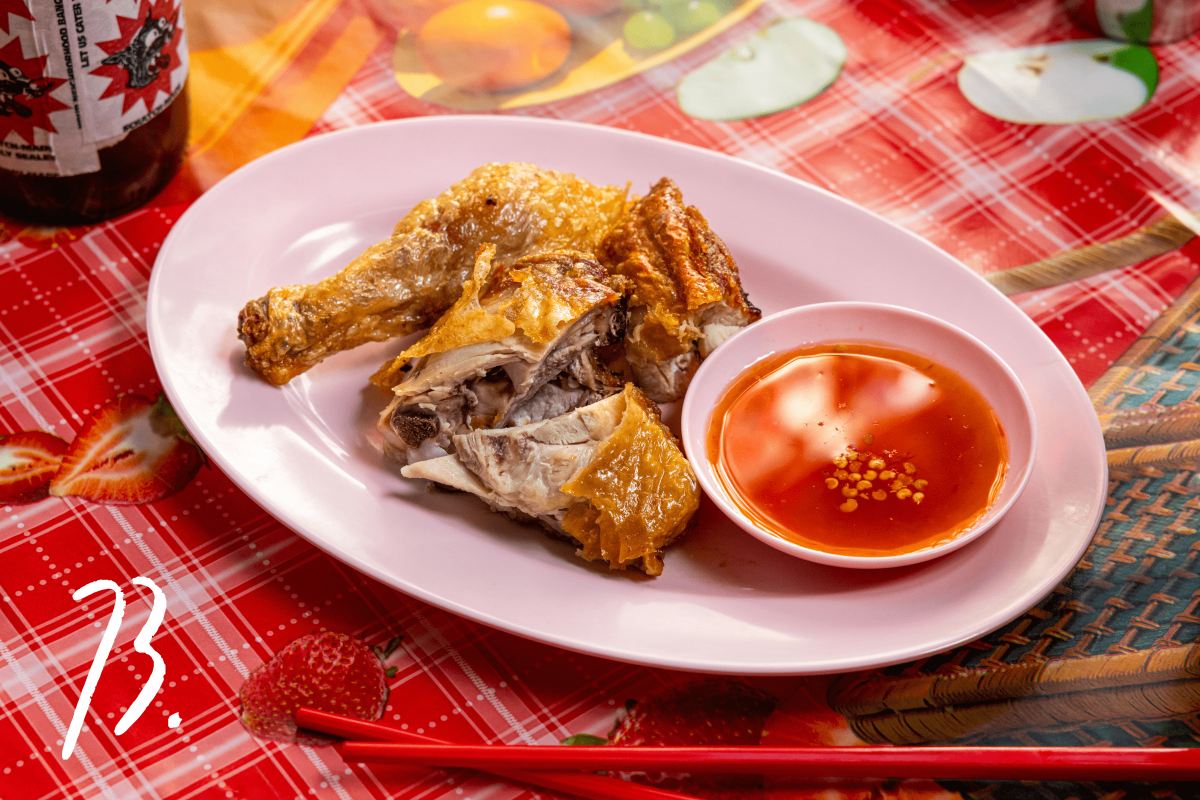 #73: A plate of Kai ho (fried dry?aged Jidori chicken) 