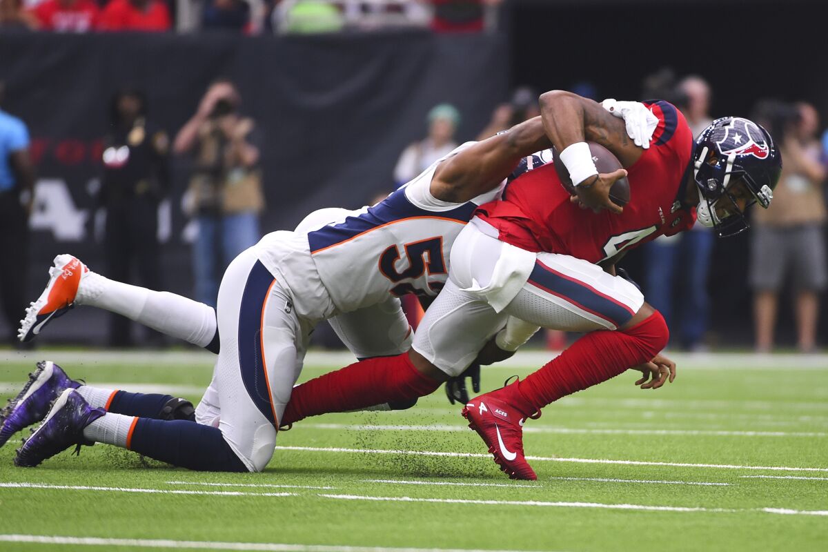 Texans fall flat in 38-24 loss to Broncos after beating Pats - The San  Diego Union-Tribune