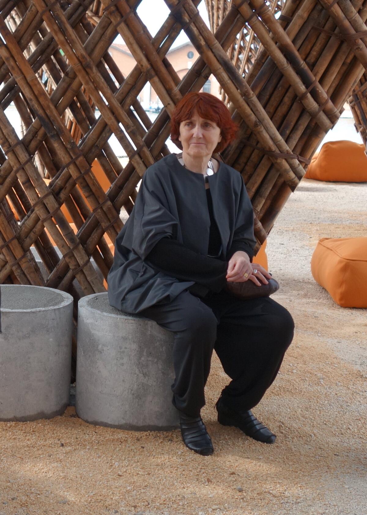 Grafton Architects' Shelley McNamara during a walk-through of the 2018 Venice Architecture Biennale.