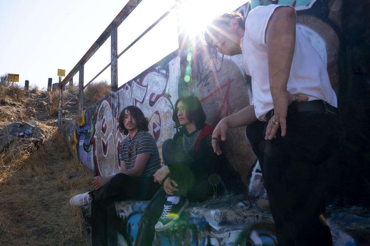 Chula Vista, CA - August 25: On Wednesday, Aug. 25, 2021, the indie rock band Los Saints back at a location in Chula Vista