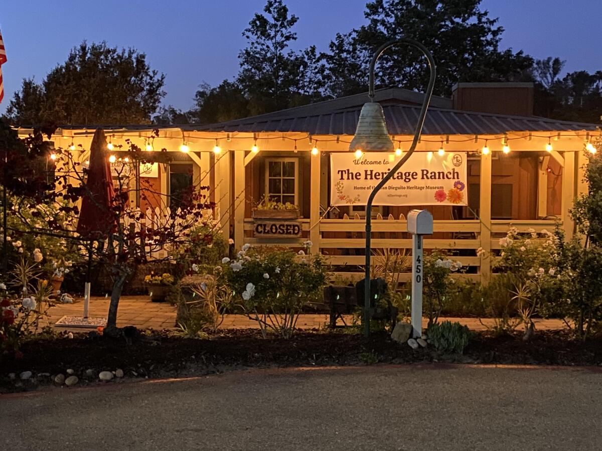 The San Dieguito Heritage Museum at night.