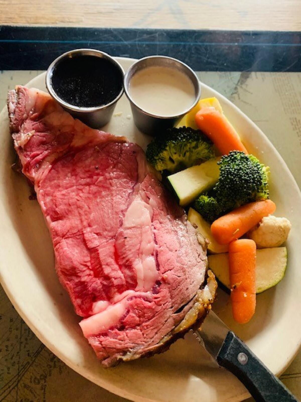 Prime rib is a favorite at Fiddler's Green restaurant in Point Loma.