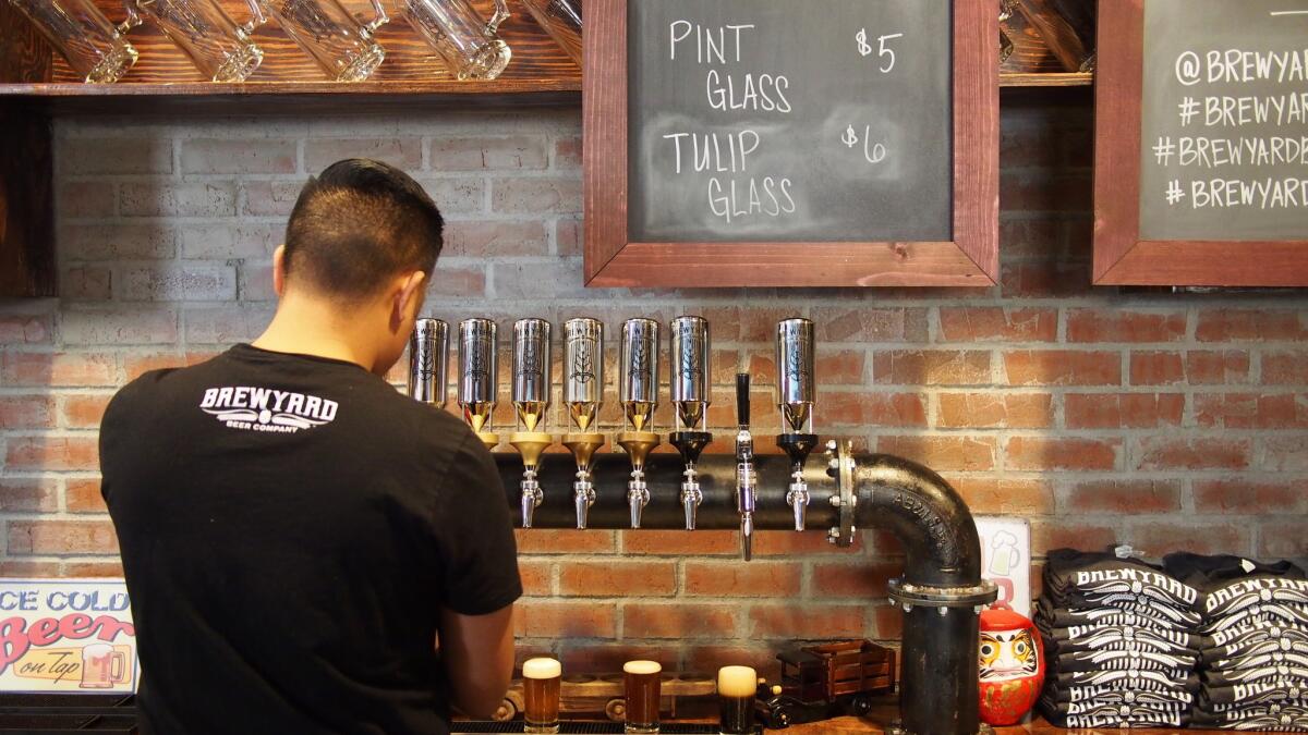 Brewyard Beer Co. in Glendale is one of six new tasting rooms that has opened recently in the Southern California area.