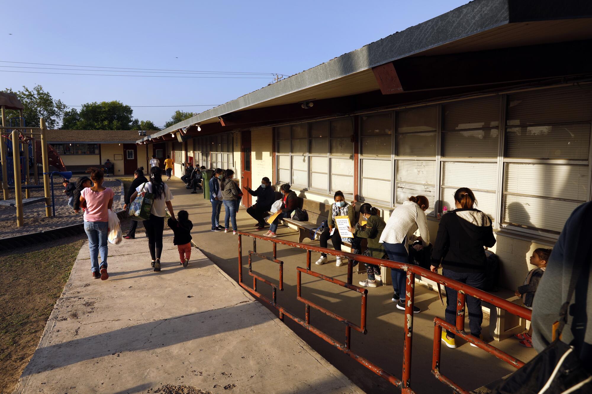 Hondurans and Guatemalans who crossed the U.S. border illegally spend time temporarily at a shelter in Mission, Texas.