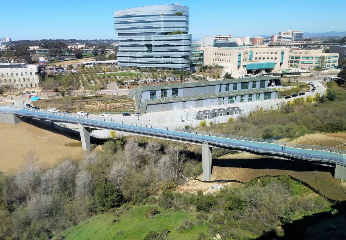The UCSD Mesa Housing pedestrian bridge is the Orchid winner for urban planning.