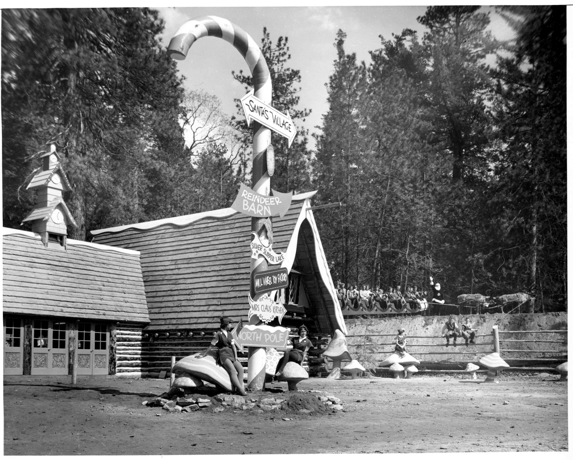 A candy cane cottage greets guests at Santa's Village in this undated photo.