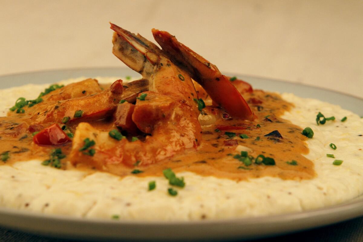 Shrimp and grits from Bar/Kitchen at downtown's O Hotel.