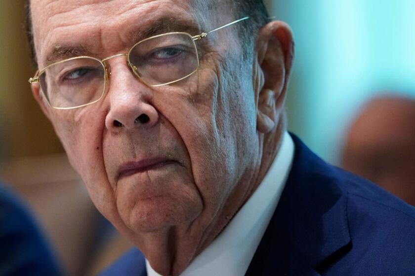 (FILES) In this file photo taken on August 16, 2018 US Commerce Secretary Wilbur Ross takes part in a Cabinet meeting in the Cabinet Room of the White House in Washington, DC. - The United States is holding off on a final decision on whether to impose tariffs on auto imports as trade talks with Mexico, Canada and Europe are ongoing, Commerce Secretary Wilbur Ross said. In an interview with the Wall Street Journal on August 20, 2018, he said it is "not clear the report will be out at the end of the month ... in view of the negotiations" to revise the North American Free Trade Agreement (NAFTA). (Photo by MANDEL NGAN / AFP)MANDEL NGAN/AFP/Getty Images ** OUTS - ELSENT, FPG, CM - OUTS * NM, PH, VA if sourced by CT, LA or MoD **