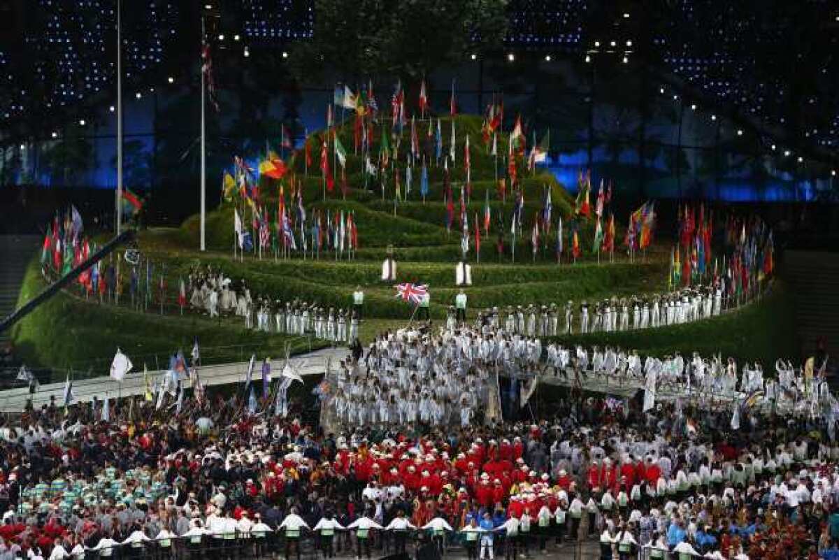 A scene from the opening ceremony in London.