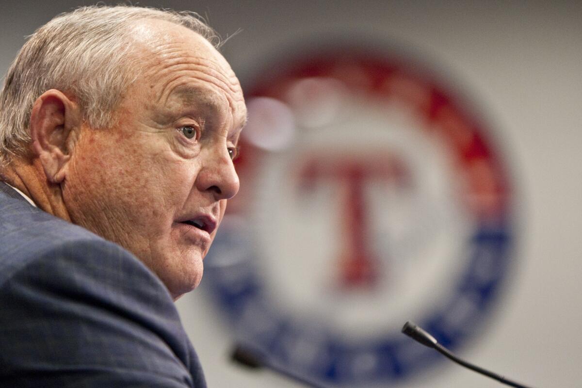 Baseball great Nolan Ryan announced his resignation as chief executive of the Texas Rangers on Thursday.