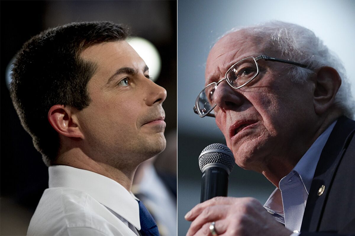Pete Buttigieg and Bernie Sanders